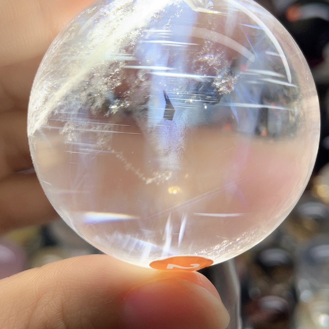 未镶嵌珠宝半成品水晶白水晶蓝针卡4.88