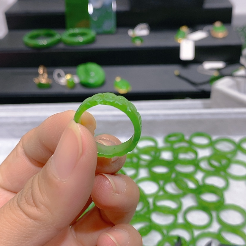 【闪购商品】和田玉（碧玉）戒指未镶嵌