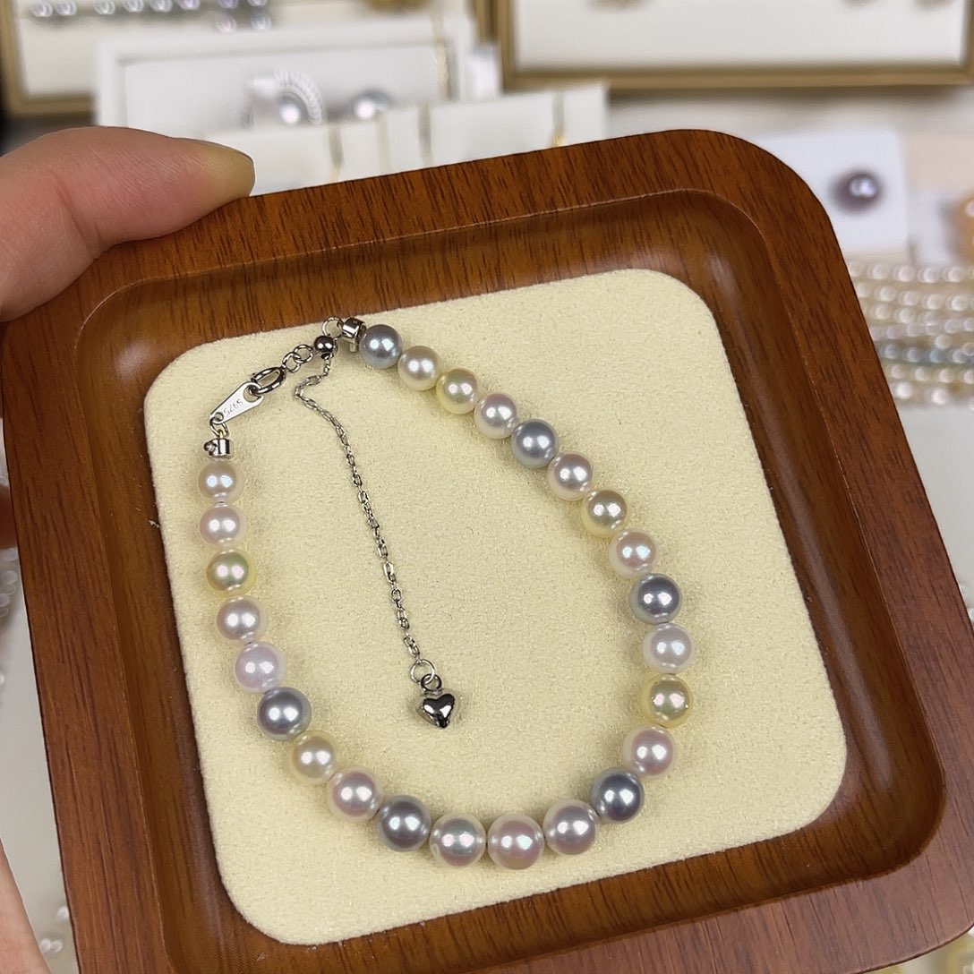 银S925镶嵌海水珍珠手绳