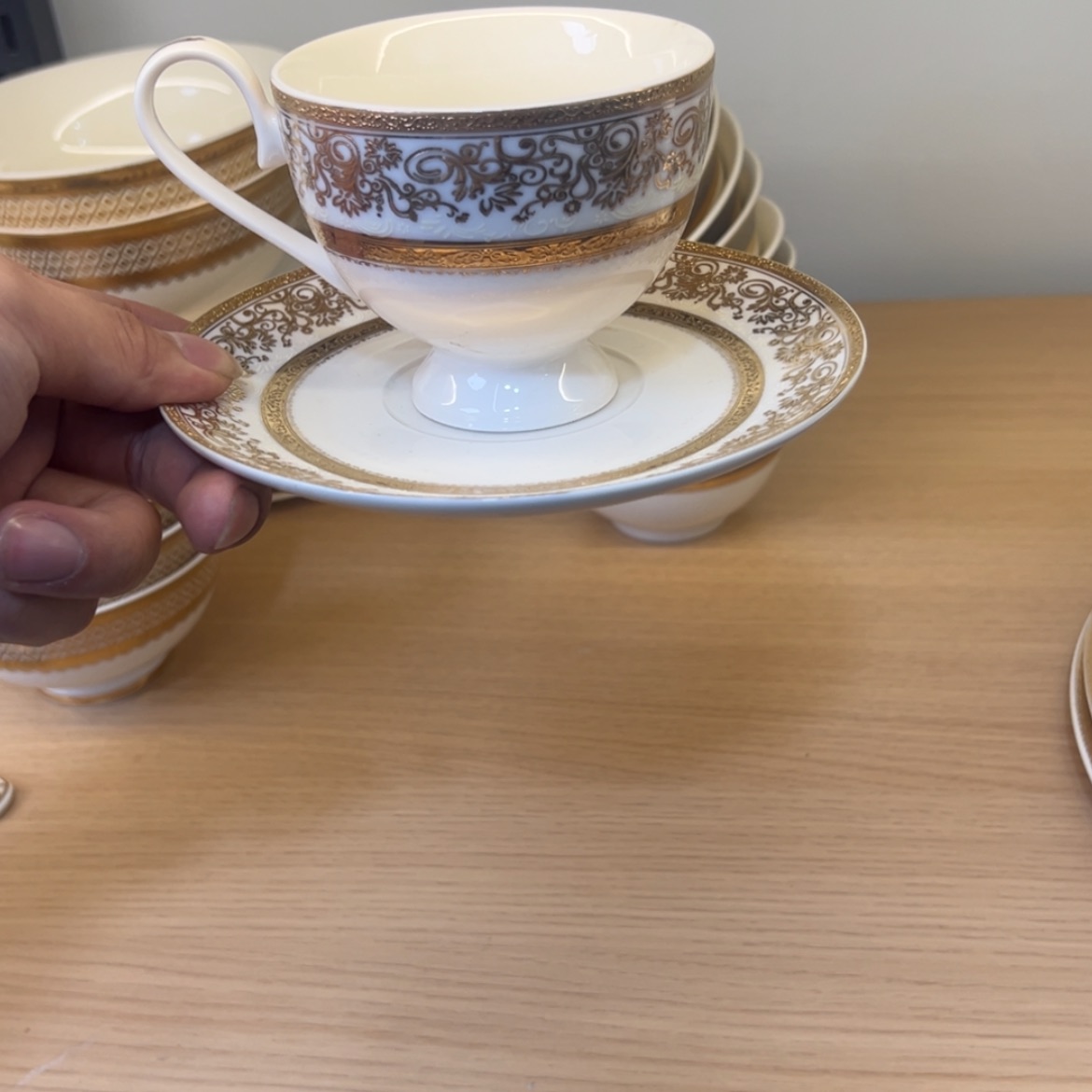 【闪购商品】瓷片200cc容量咖啡杯碟一单一套微瑕