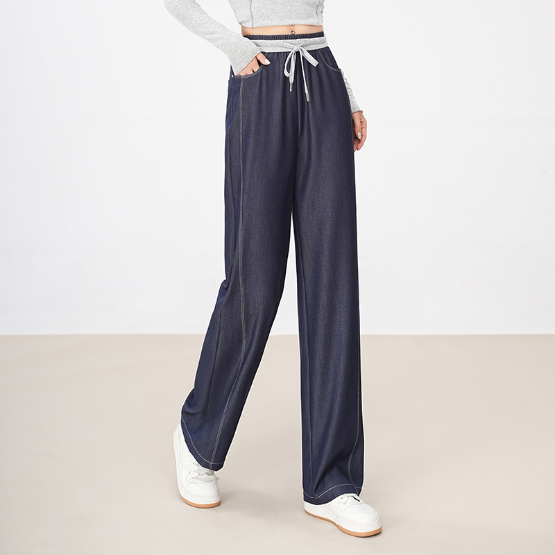 【高品质】2025春上新高级感高腰显瘦直筒裤窄版牛仔裤休闲裤K9676