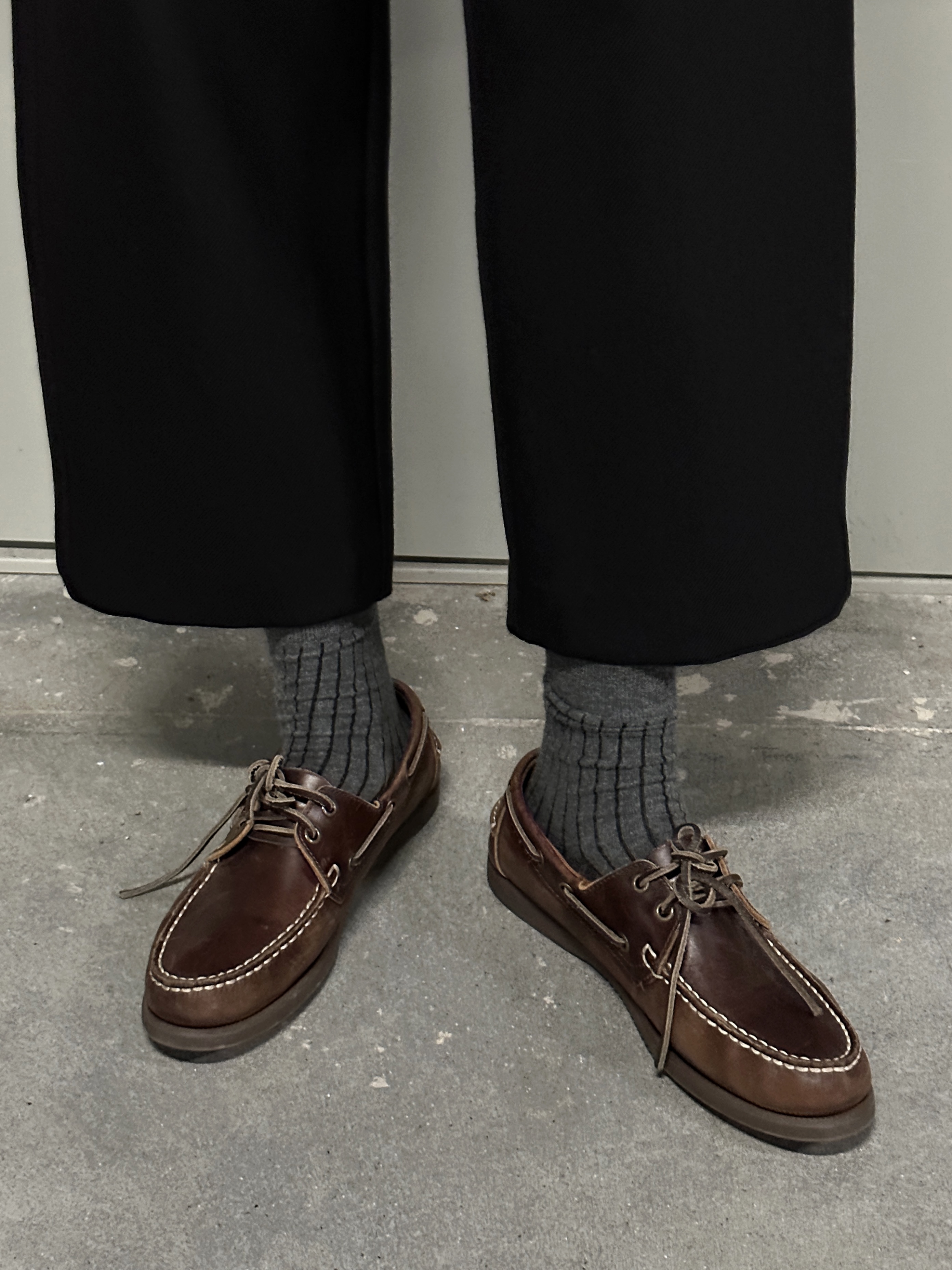 LANGQING 意大利皮革手工两孔帆船鞋40745#英伦风低帮鞋子女