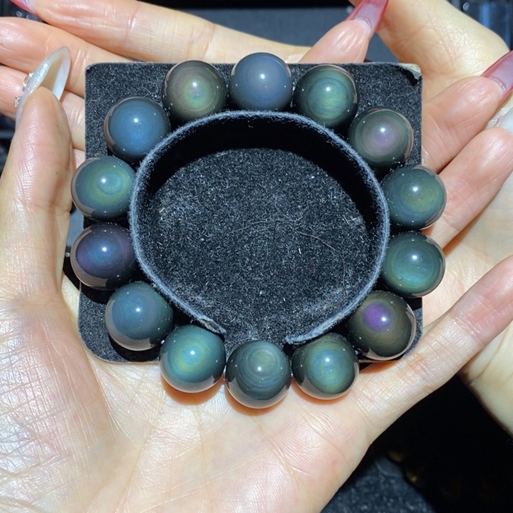 黑曜岩手链未镶嵌斗*