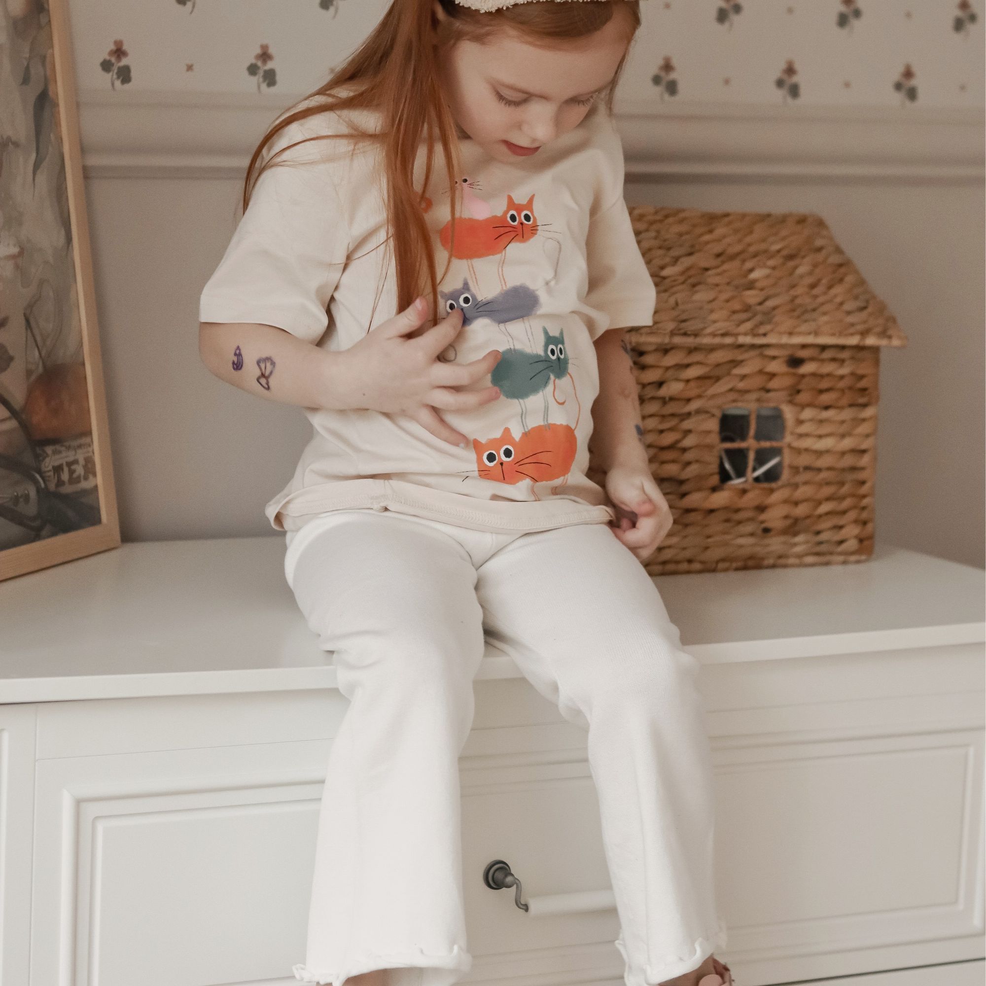 Let's Chill亲子款针织木耳边喇叭裤精梳棉