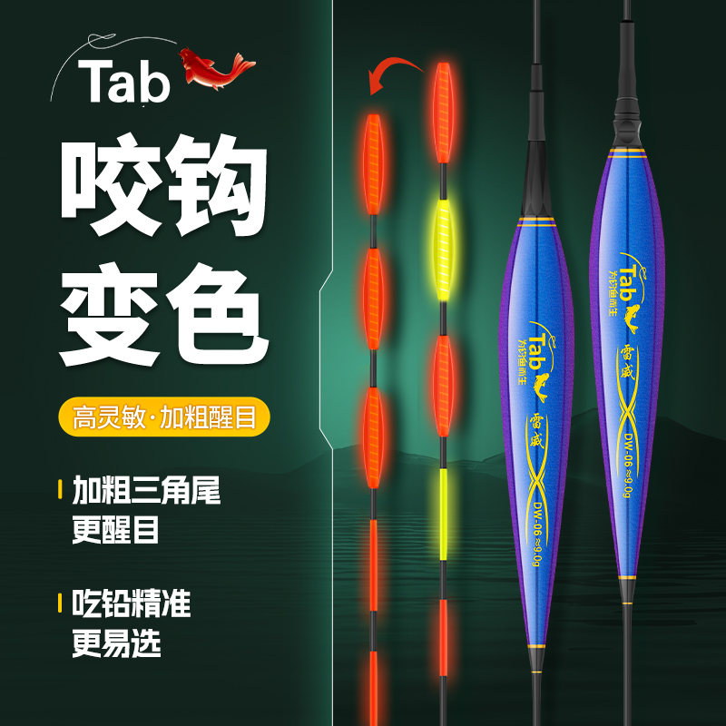路滑漂远投日夜两用硬尾鱼漂高灵敏漂醒目加粗尾矶钓咬钩变色浮漂