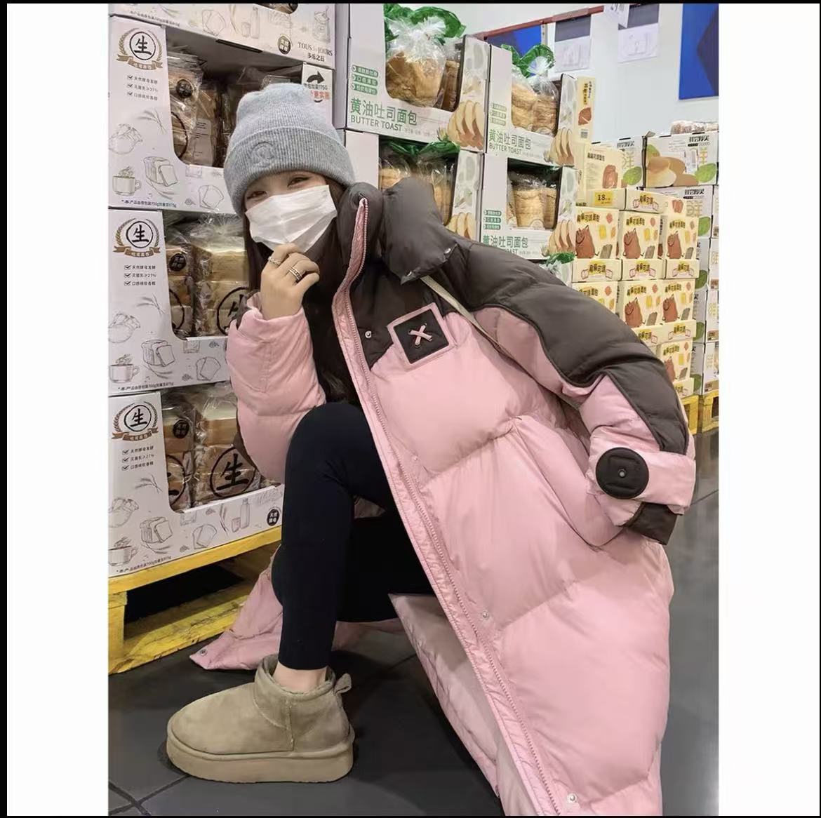 GZ239 韩系经典棒球服中长款收腰加厚外套