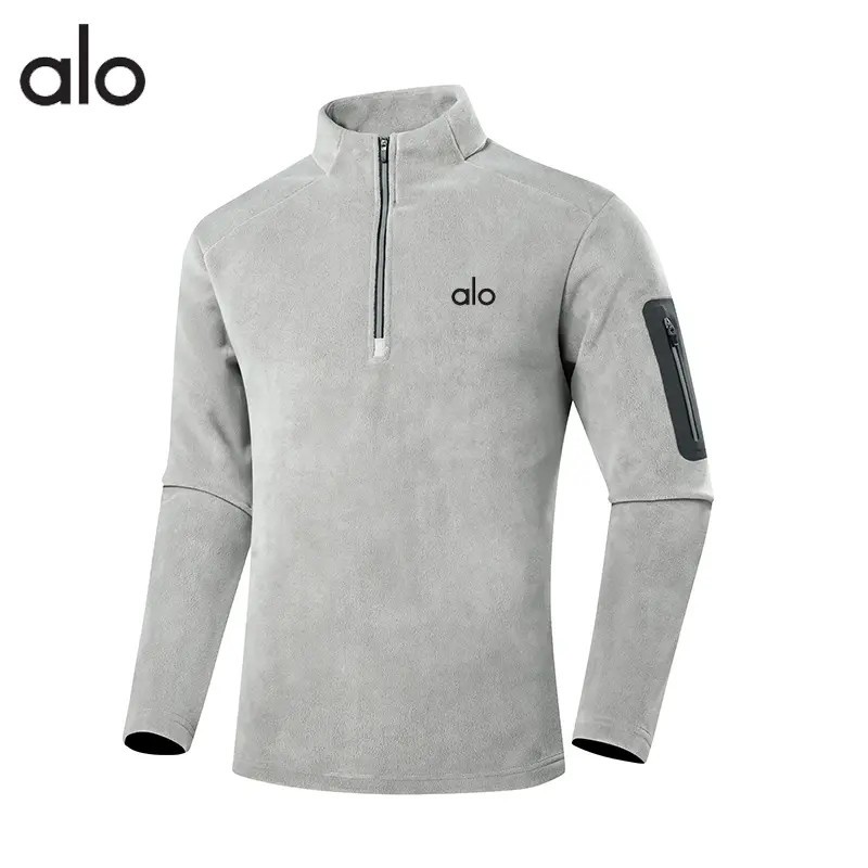alo秋冬保暖抓绒衣男士秋冬季新款保暖卫衣套头打底衫户外休闲衣