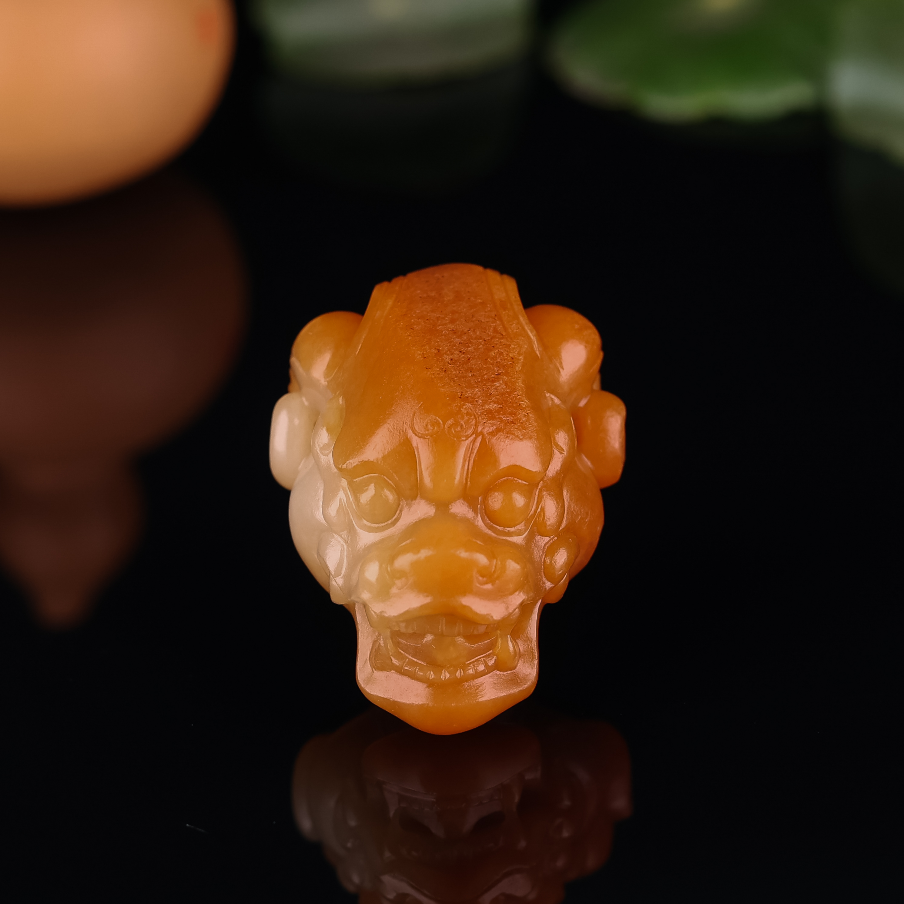 50g貔貅手把47*34*27挂件新疆和田黄沁油性十足苏工精雕