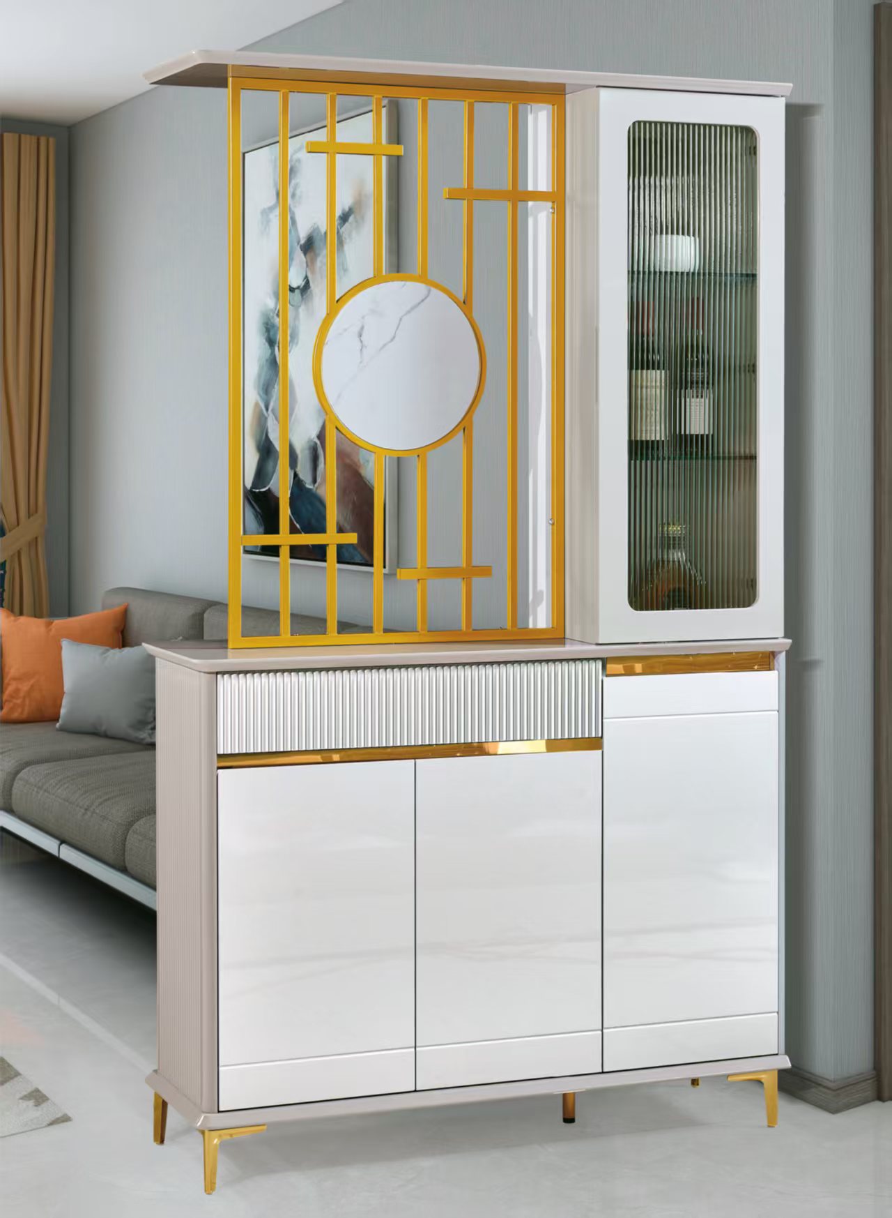 一米二客厅餐厅简约双面玄关柜屏风柜轻奢隔断餐边柜柜子新中式