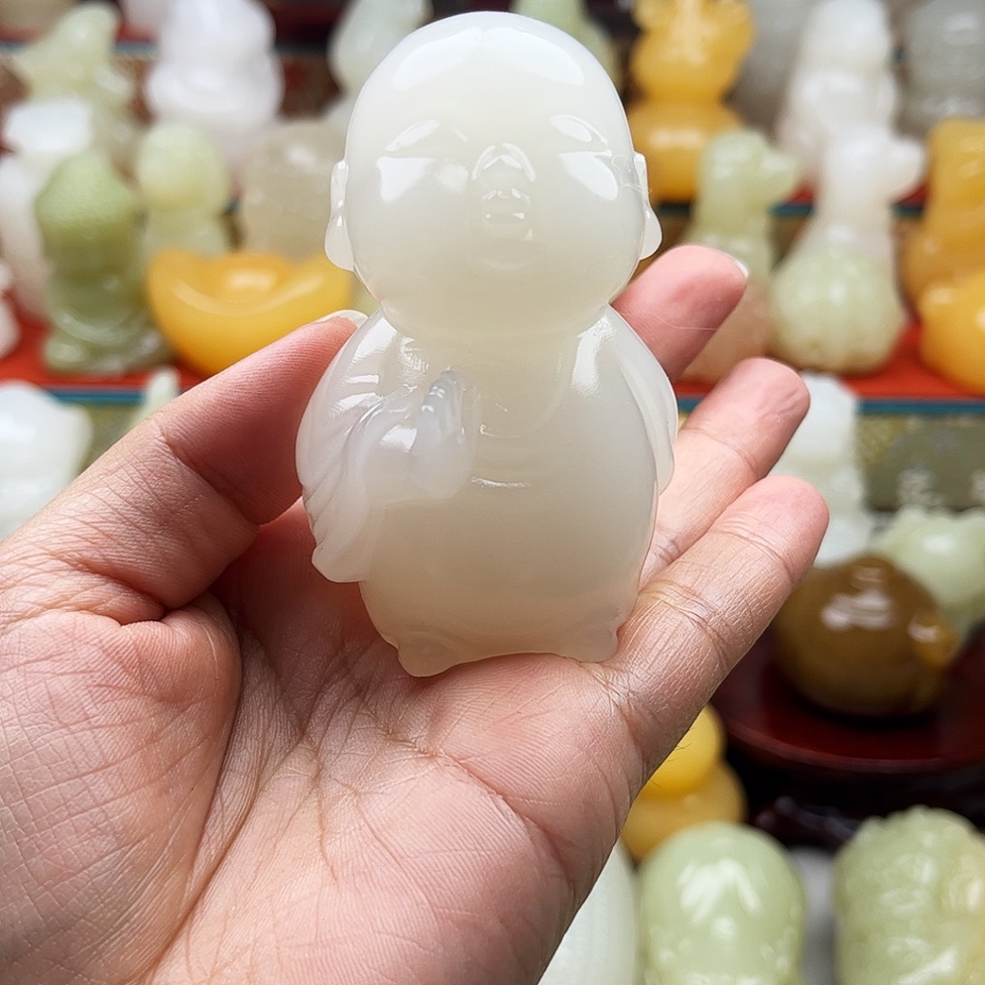 枣***石材手把手把摆件