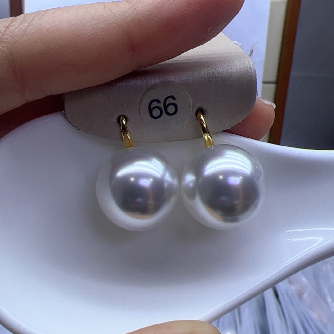 淡水珍珠耳饰18K金镶嵌