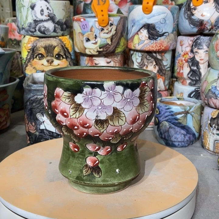 红陶景德镇艺术手绘作品