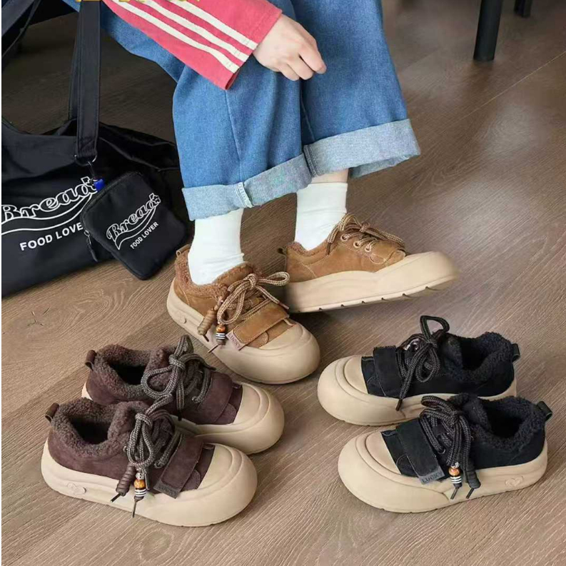 464547911冬季新款2025年软底加绒透气百搭舒适休闲鞋女鞋