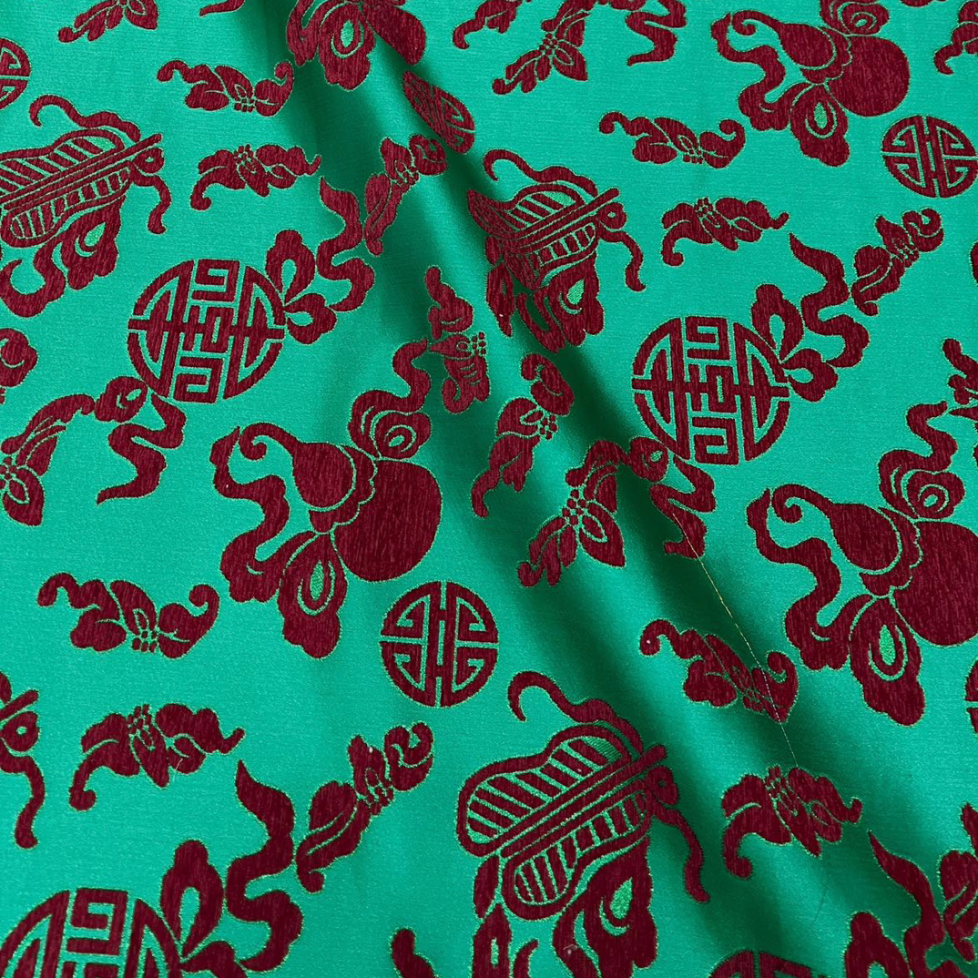 非遗织锦缎面料 色织提花 中国风旗袍马面裙汉服马甲布料