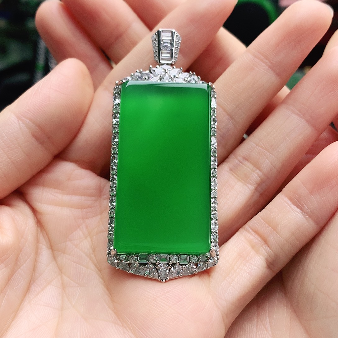 玛瑙/玉髓吊坠银S925镶嵌