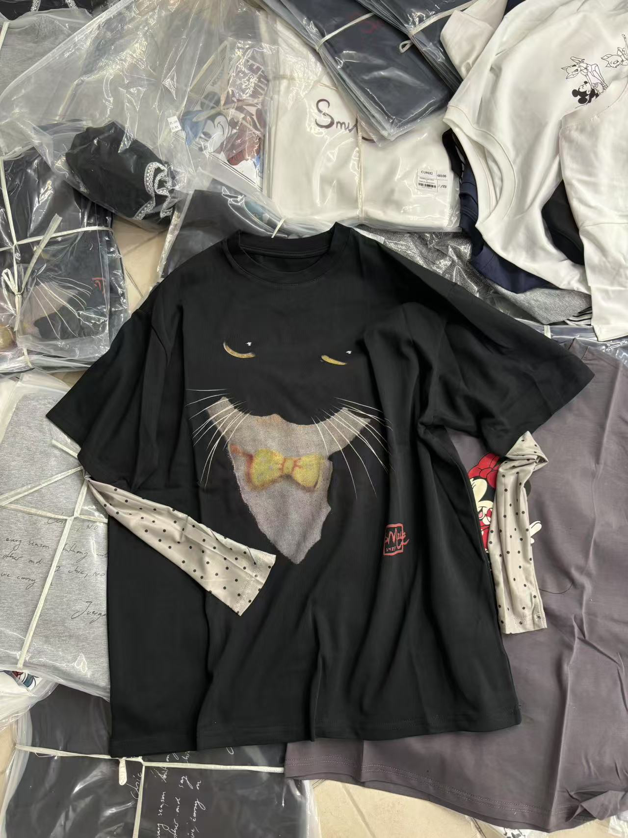 金子家春款上新 假两件长袖T 衣长75左右 不支持7天无理由退换