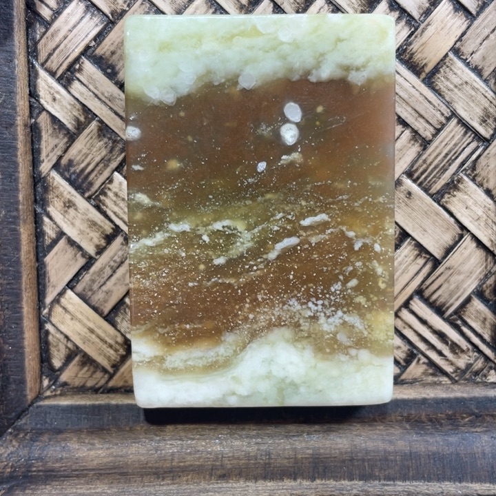 蛇纹石玉未镶嵌天然花玉平安无事牌