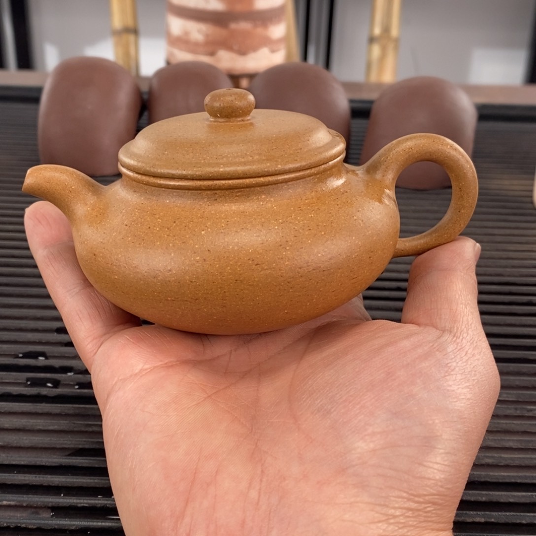 紫砂茶壶黄金段仿古容量190CC