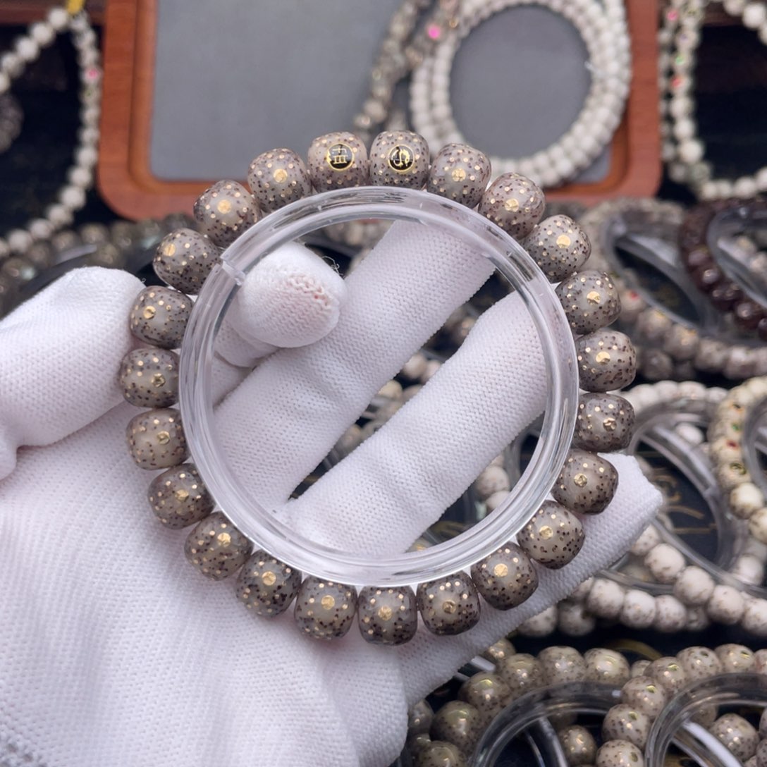 星月菩提手串灰冰千钉龙鳞冰糖果冻料大尺寸毕业款
