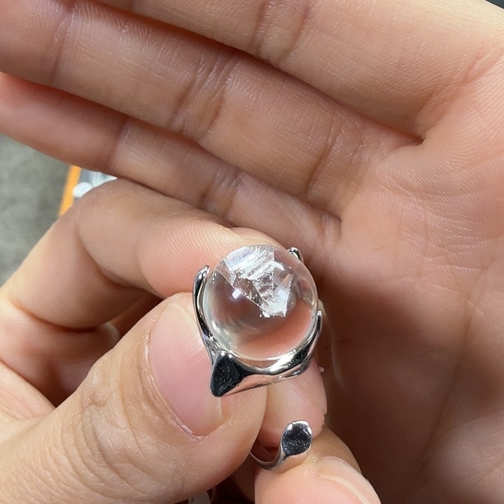 ****#水晶银S925镶嵌戒指