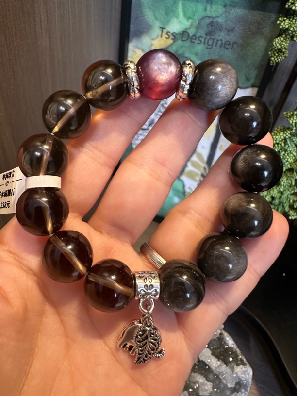 茶水晶➕银耀石➕紫锂姆