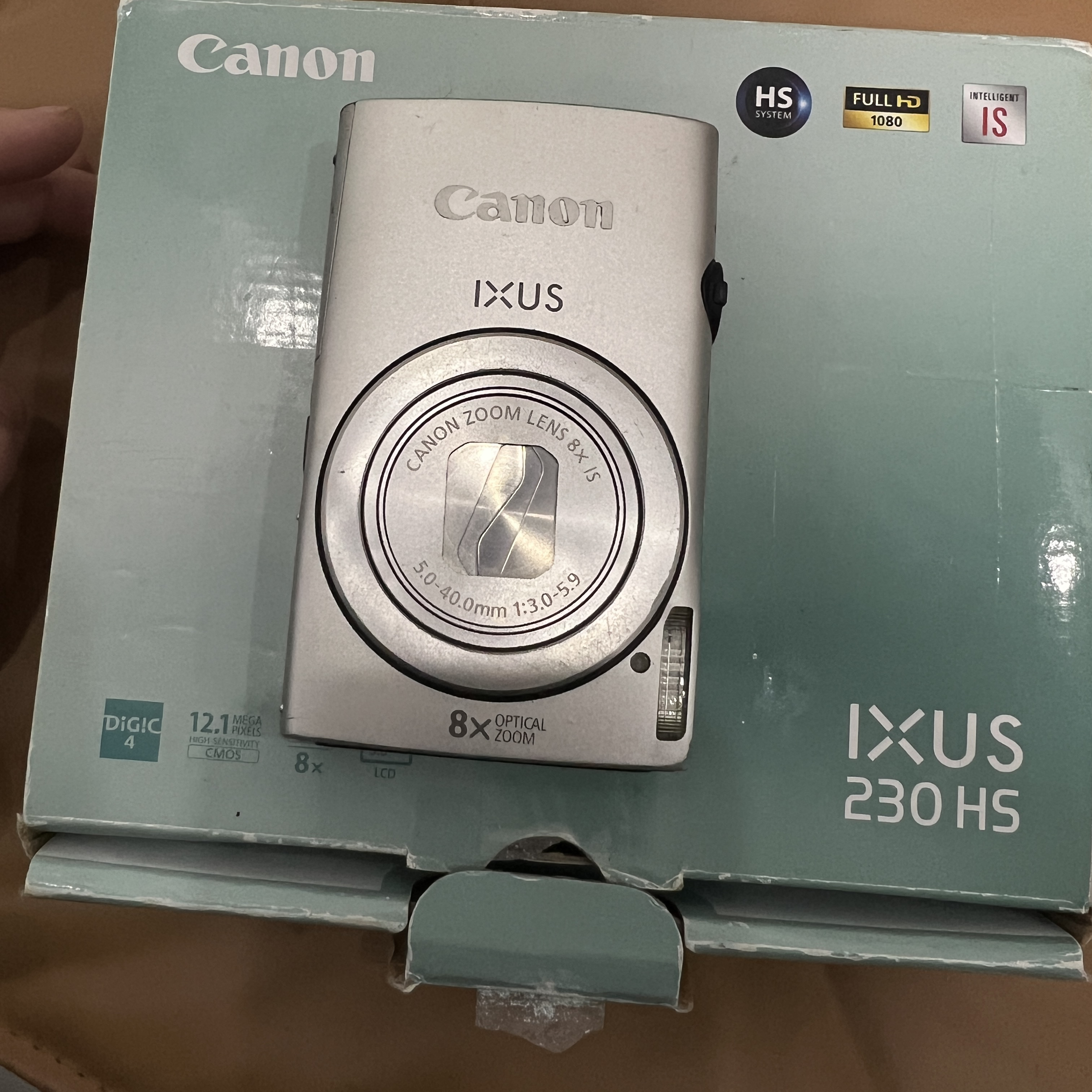 95新 Canon/佳能 原盒银色ixus230 带广角实况 氛围感冷白皮