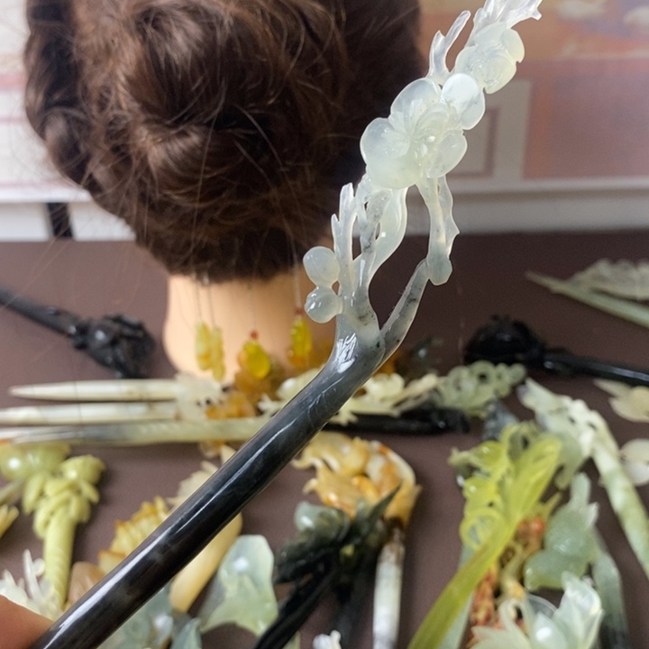 【闪购商品】合金蛇纹石玉发饰