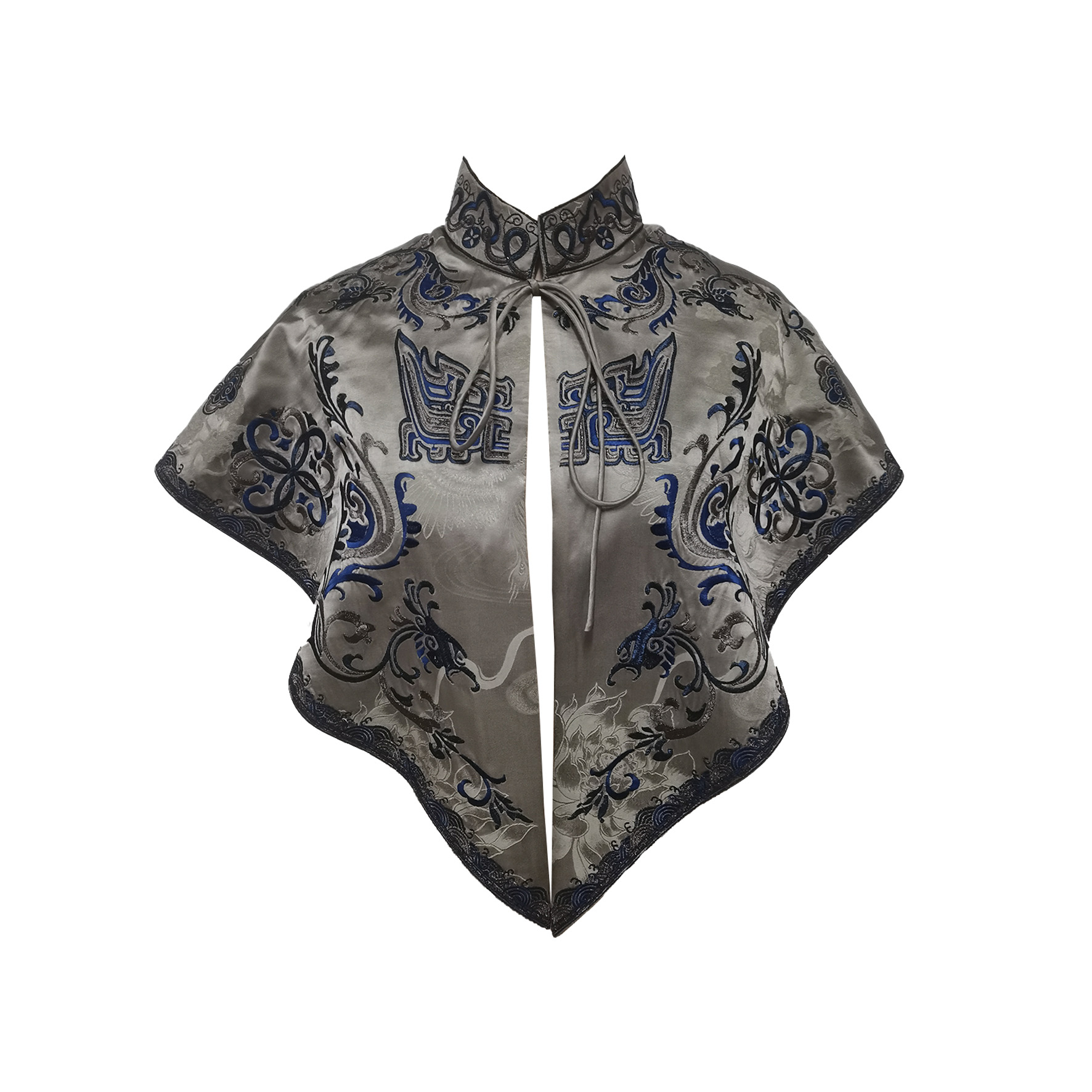 【鎏金引凤】彩金绣立领云肩DB-S250214