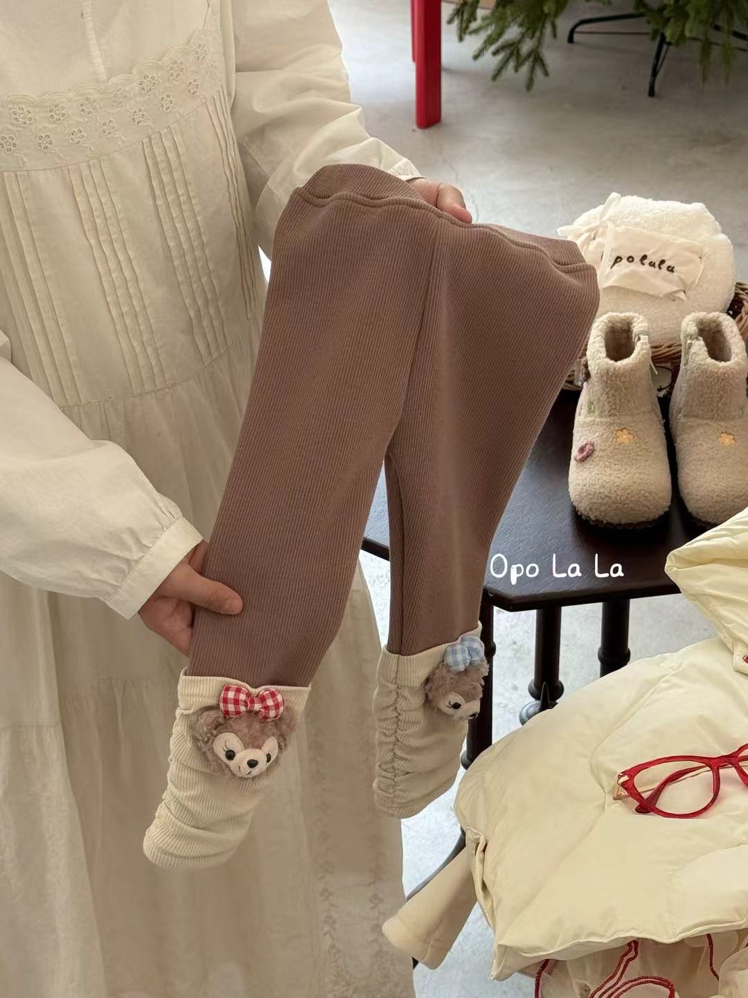 opolala~25深秋~雪莉玫堆堆袜加厚加绒打底裤