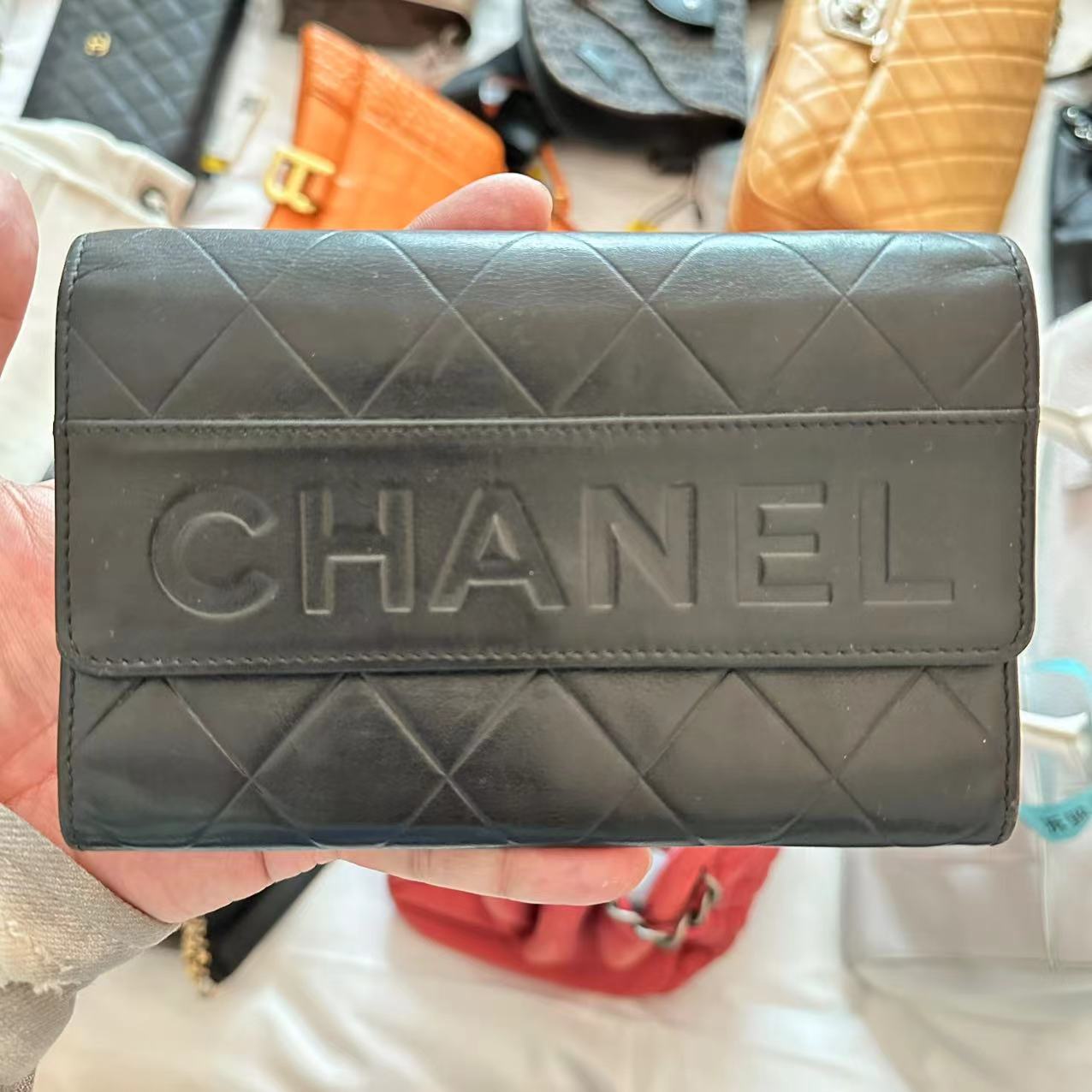 95新 Chanel/香奈儿 黑色logo woc/美美在包展