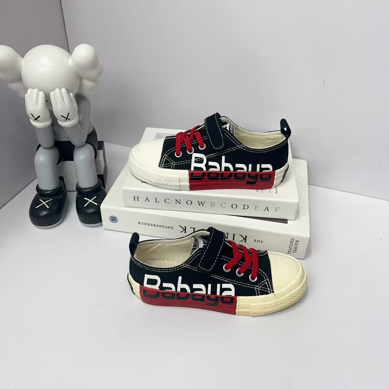 20020芭芭鸭帆布鞋鞋子男学院学生宝宝极简风女女童低帮春秋韩版