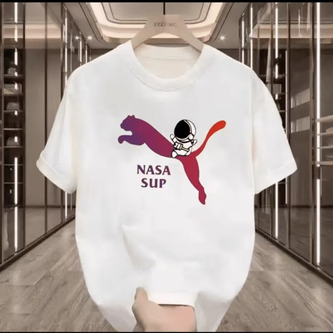 宽松圆领半袖上衣印花T恤时尚夏季休闲韩版潮流ins情侣