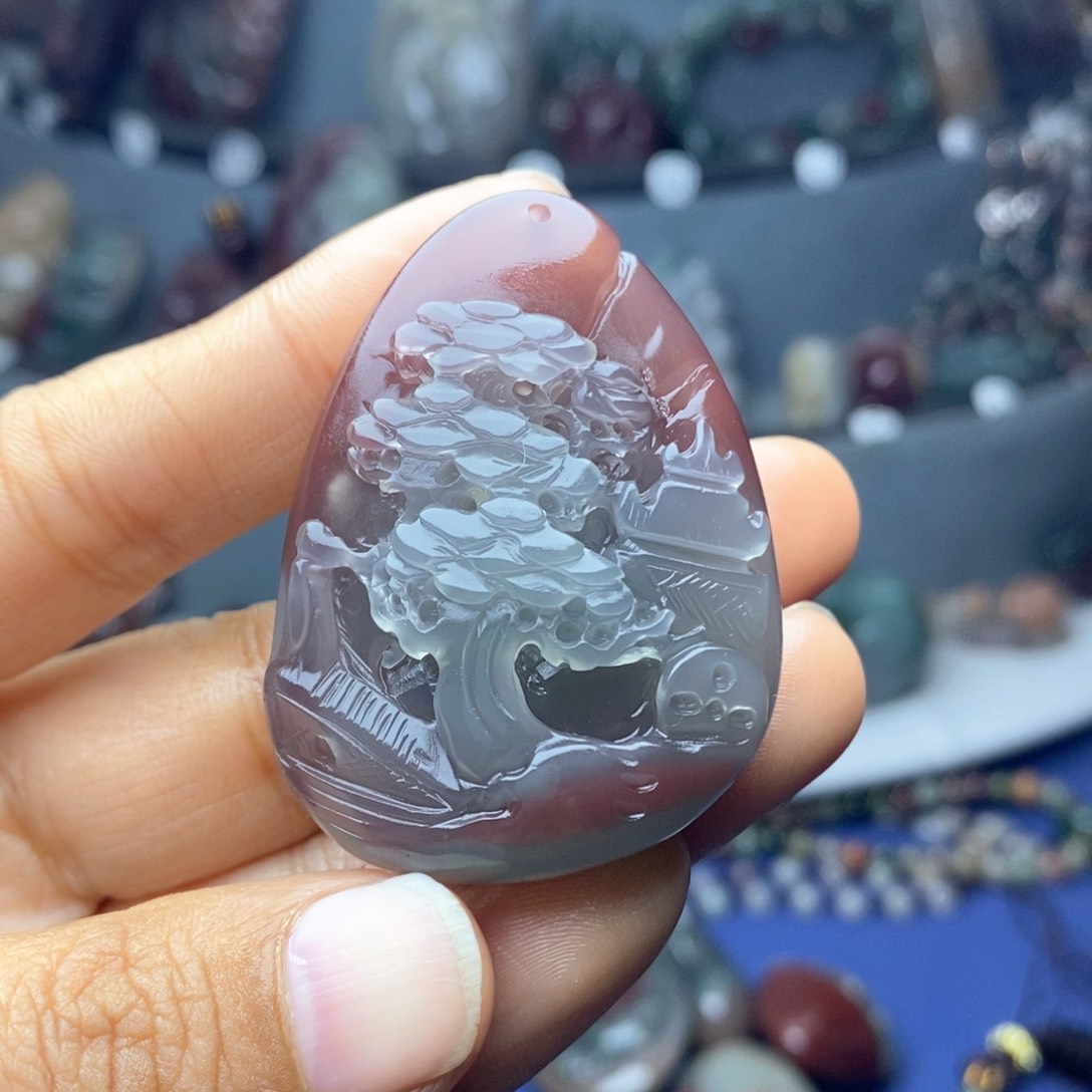 玛瑙/玉髓吊坠(不含链)未镶嵌