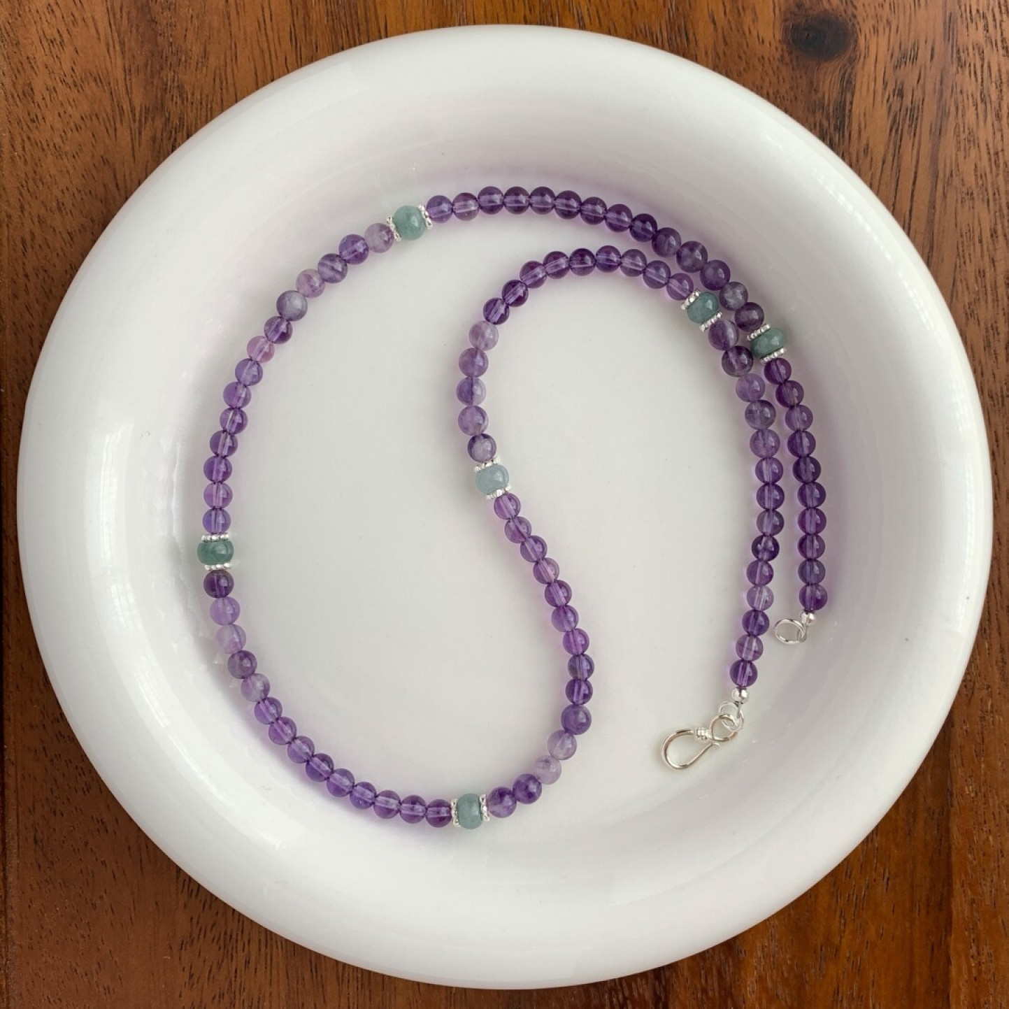 原创复古叠戴新中式国风s925银串珠锁骨链