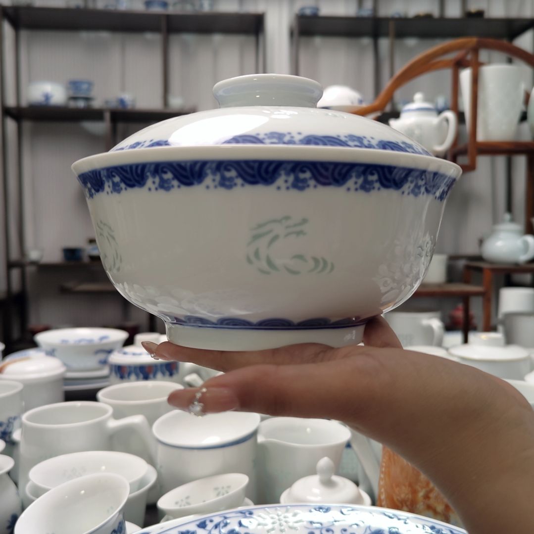 瓷龙腾盛世7寸盖锅一个