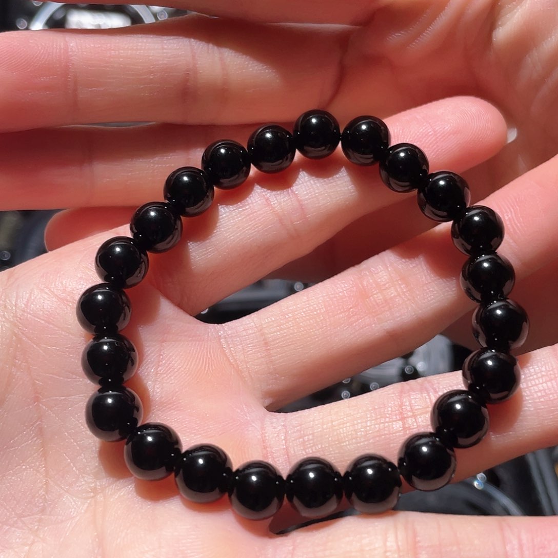 黑曜岩手链未镶嵌匀***妮