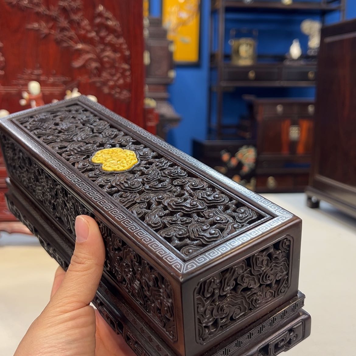 【闪购商品】红酸枝木类成套家具香盒