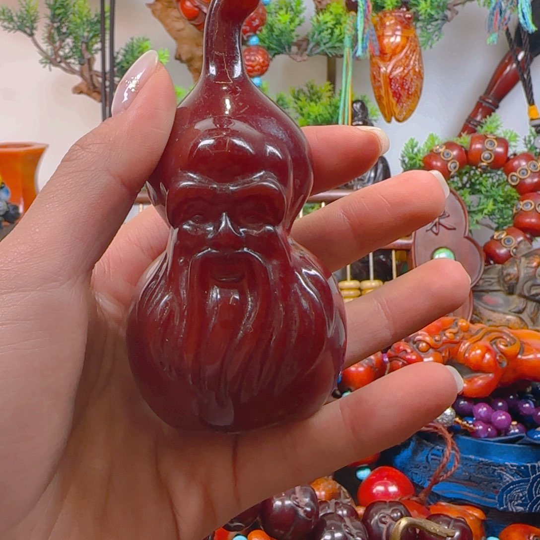 琥珀裸石未镶嵌手把