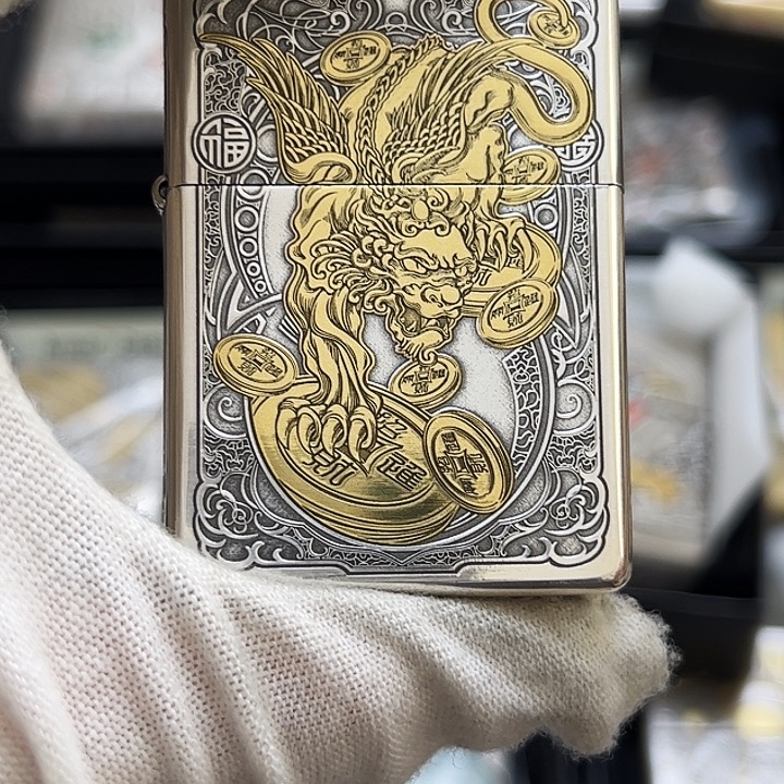 铁貔貅镀金银蚊子盔甲