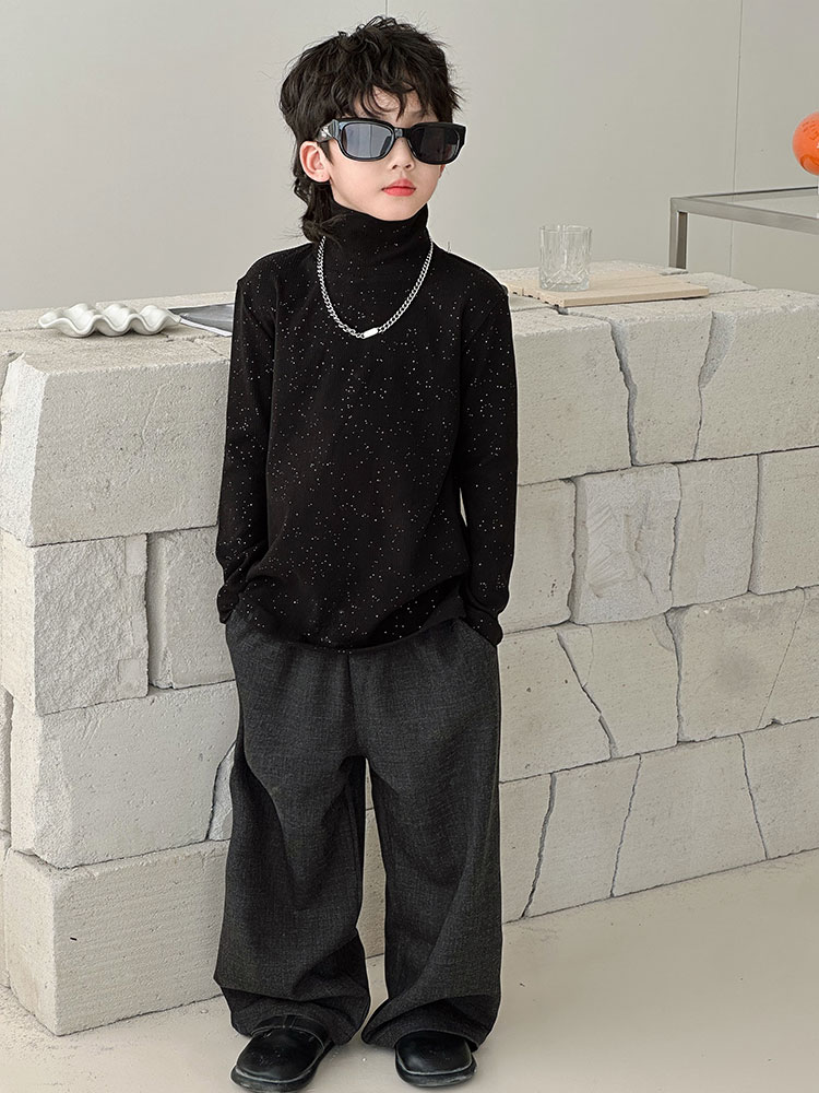 内搭童装休闲宝宝纯色半高领韩版秋冬保暖长袖针织衫系列25643