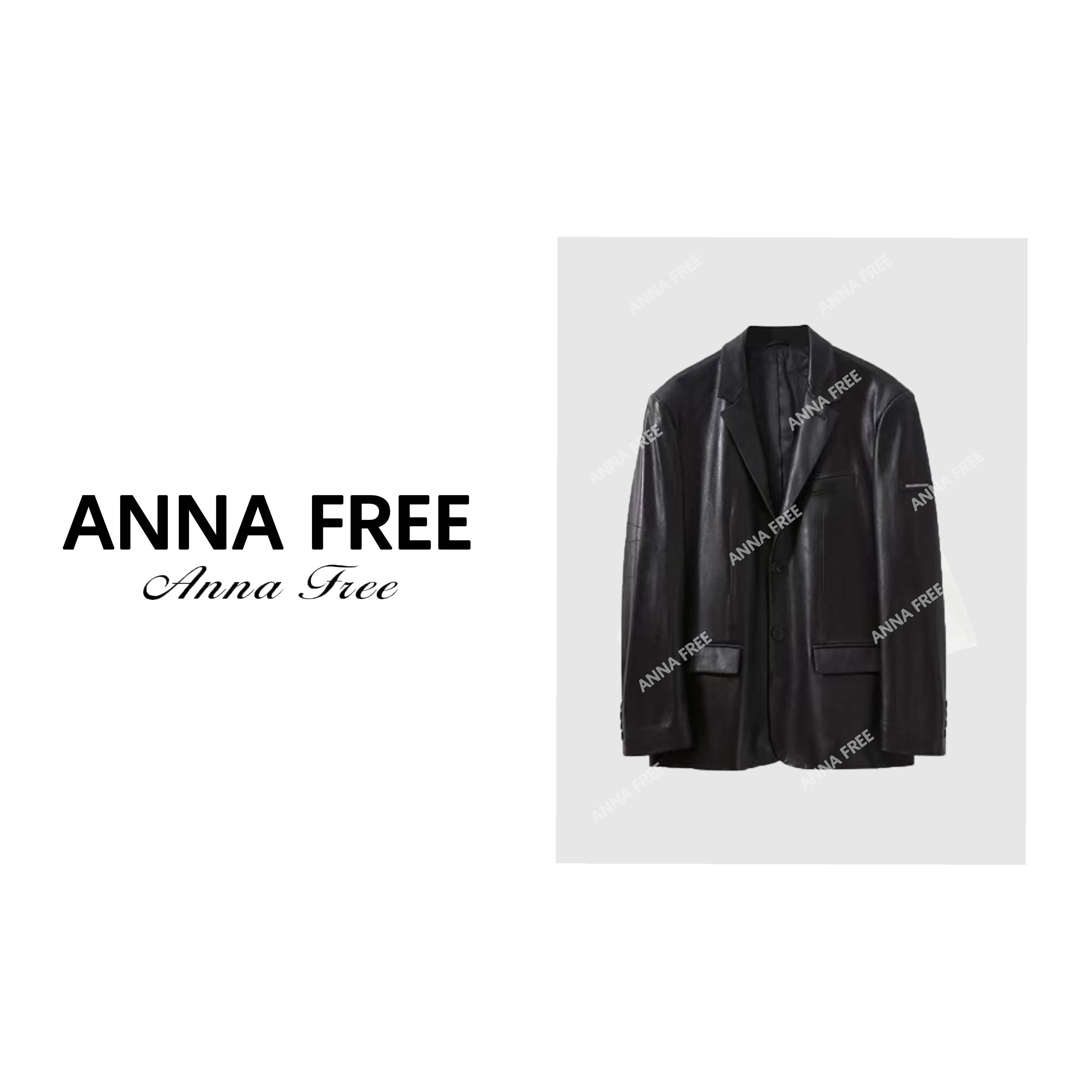 ANNA FREE 皮衣西装外套女高级感2023新款23096
