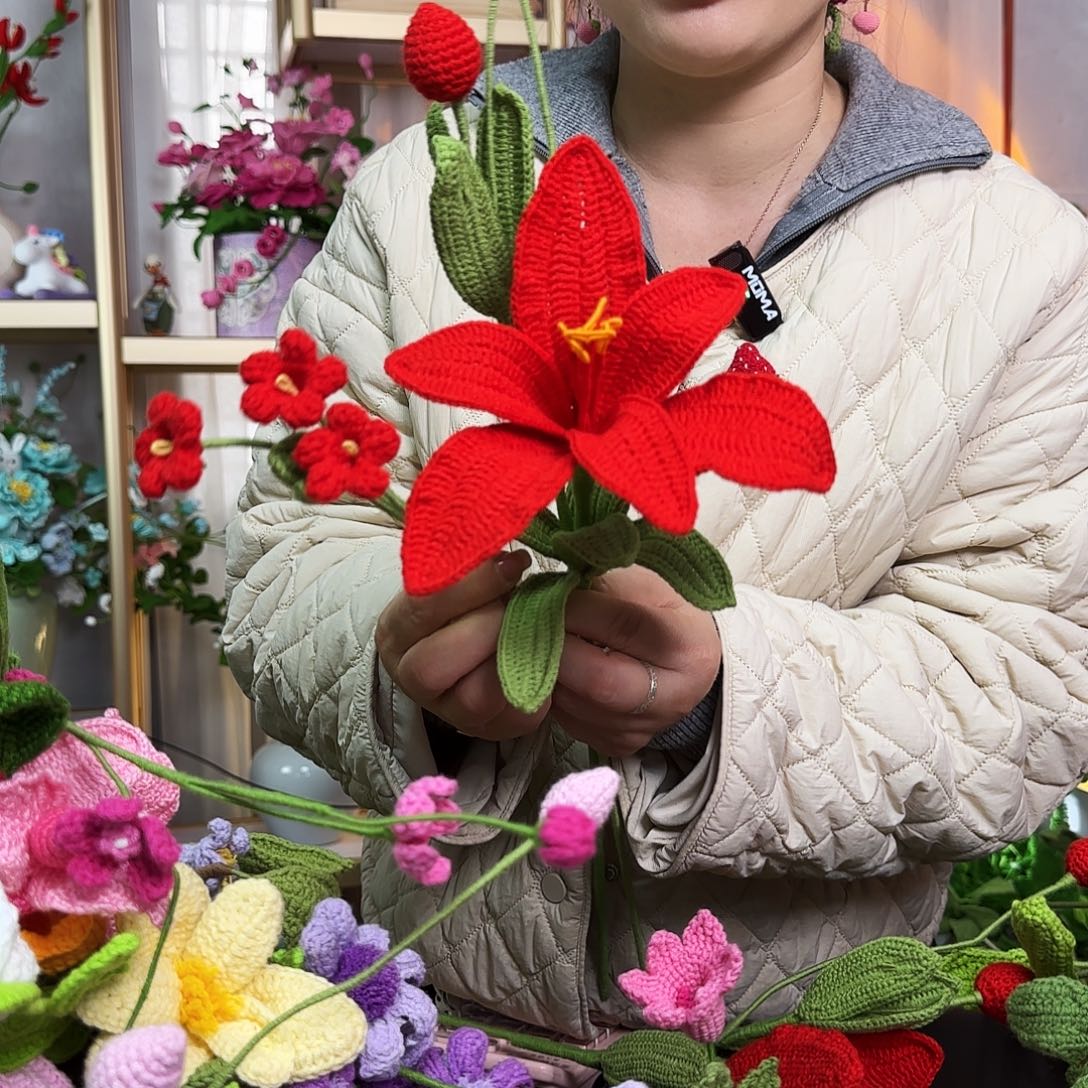 手工钩织设计花束