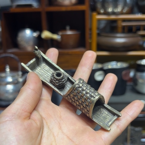蜜安罐瓷香炉锡茶则