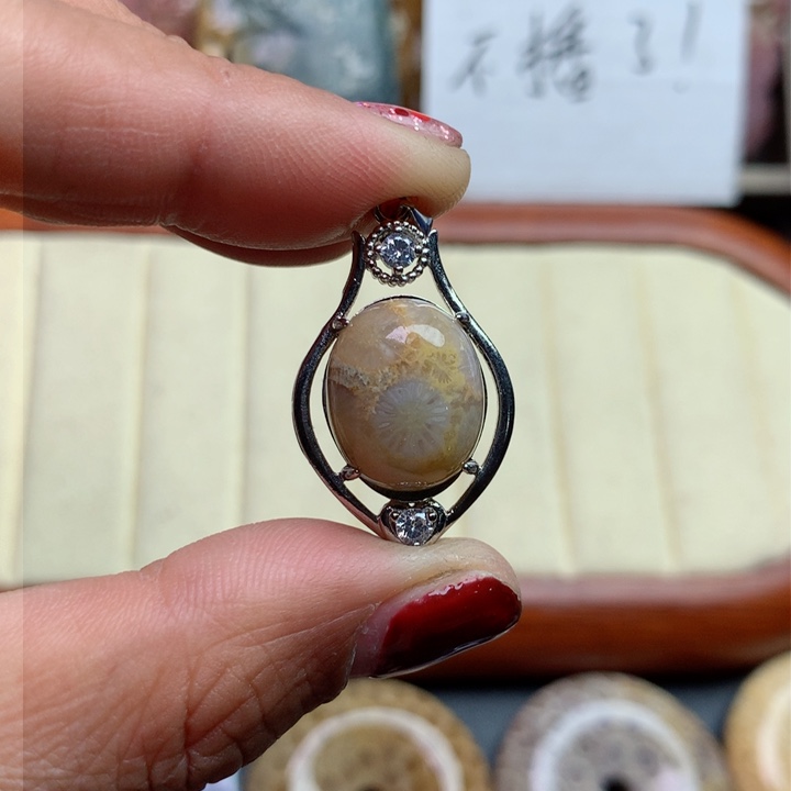 硅化珊瑚（珊瑚玉）颈饰未镶嵌