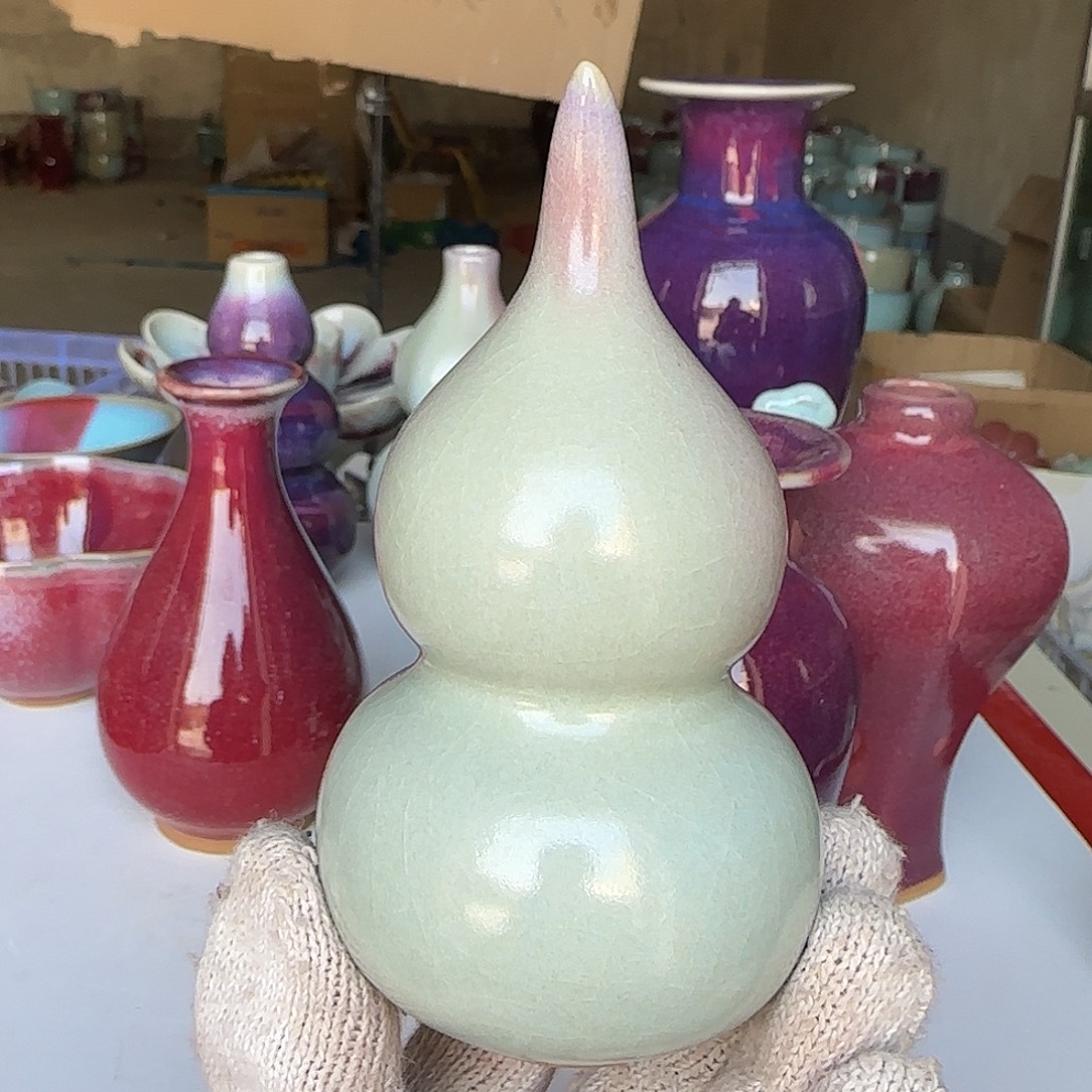 陶摆件郑家钧窑摆件微瑕