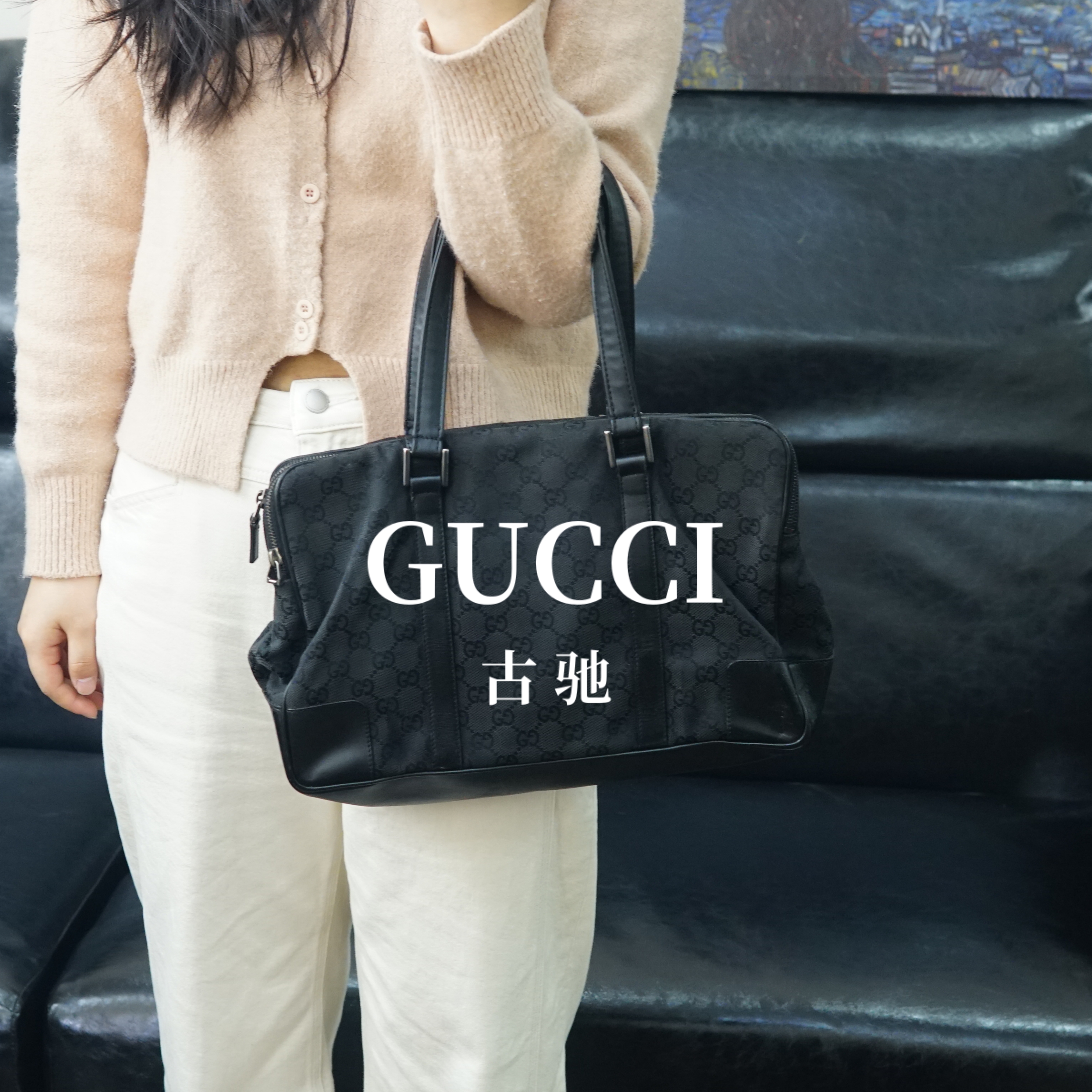 95新 GUCCI/古驰 黑色单肩包/DX02524013/4013