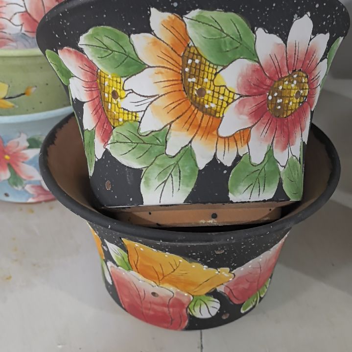 红泥花盆景德镇陶瓷