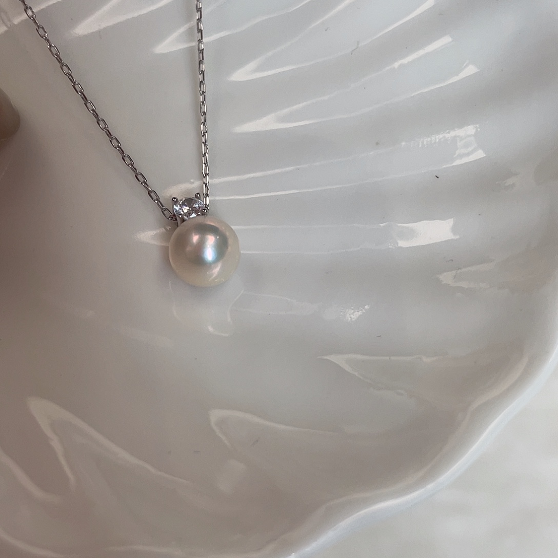 银S925镶嵌海水珍珠颈饰