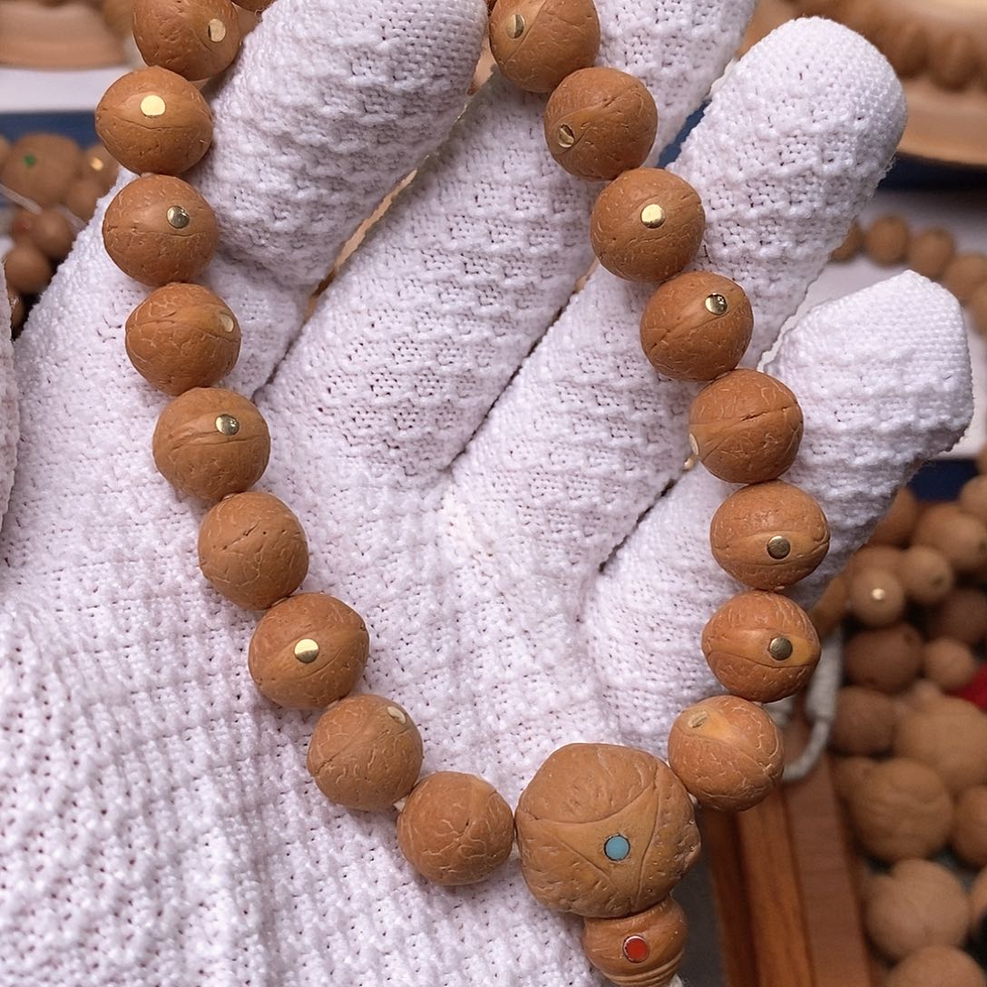 凤眼菩提手串镶嵌铜钉小13