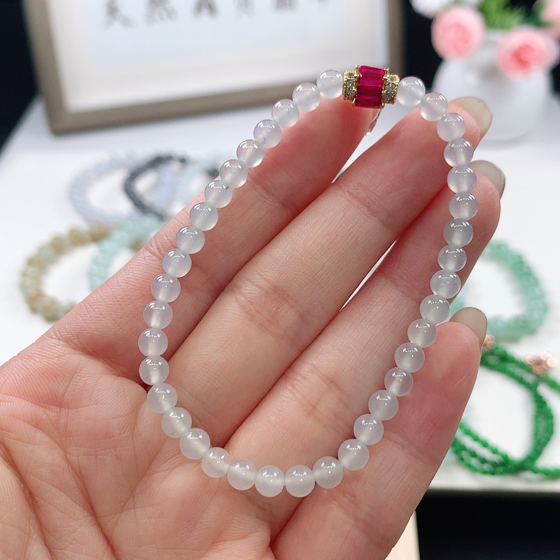 未镶嵌手链翡翠手链4.5mm